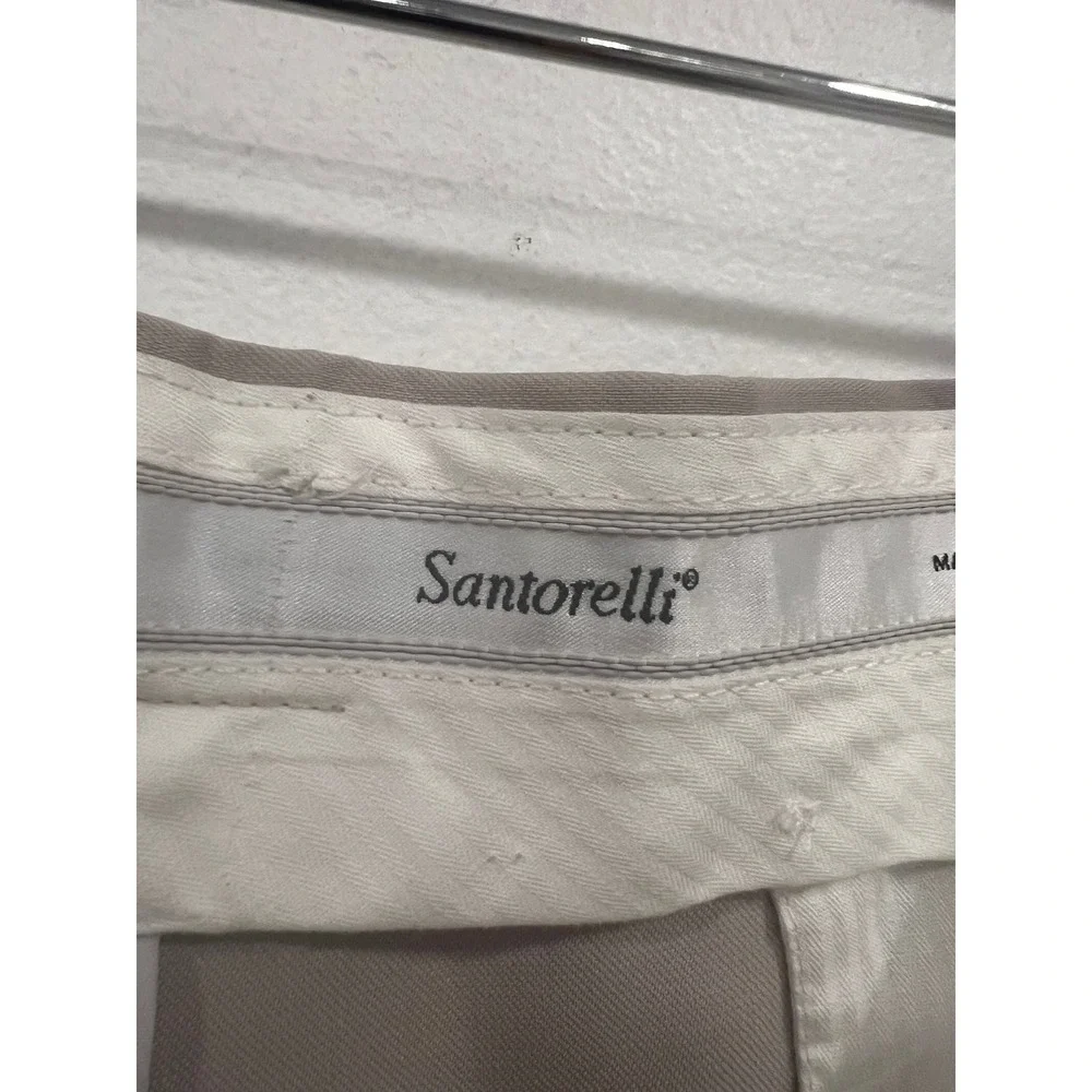 Santorelli Dress Pants Men's Pino Trousers Beige Wool Luxury Made In Italy SZ 36